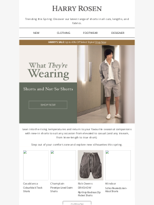 Harry Rosen - Shorts Season Starts Here