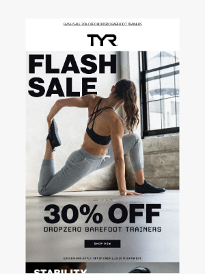 TYR Sport - Flash Sale! Save 30% OFF All Dropzero Footwear!