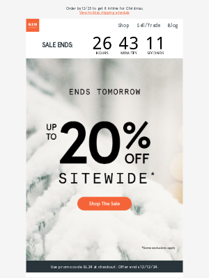 Keh - ENDS TOMORROW: up to 20% off sitewide*