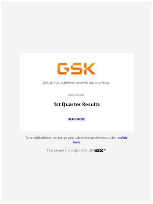 GSK - GlaxoSmithKline - GSK plc – Stock exchange announcement