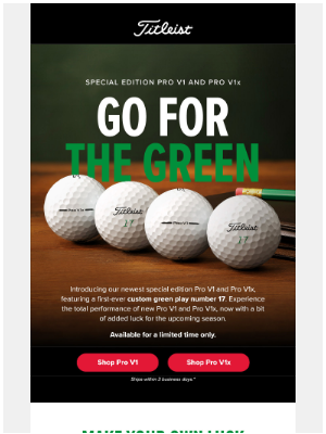 Titleist - Pro V1 and Pro V1x St. Patrick's Day | Go for the Green