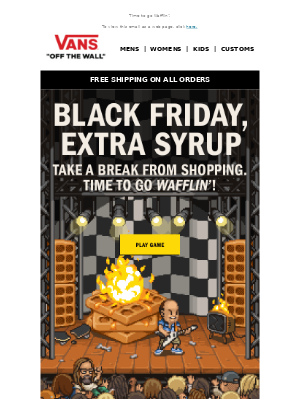 Black Friday email example from Vans