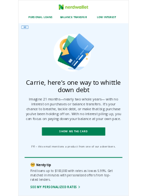 NerdWallet - 21 months of 0% intro APR 😎
