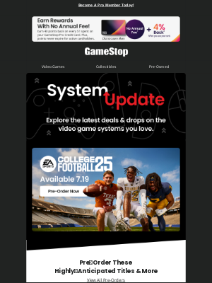 GameStop - EA Sports College Football 25 drops in 2 days! Pre-order now!