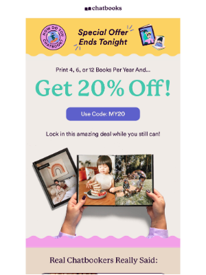 Chatbooks - Monthly Photo Books + 20% Off = 🤯