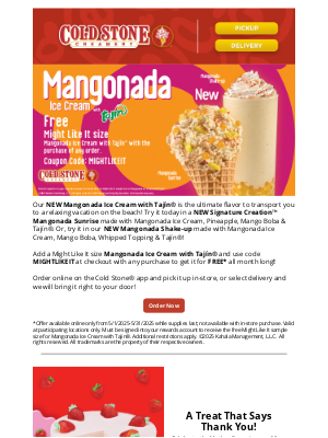 Cold Stone Creamery - It takes two to mango!