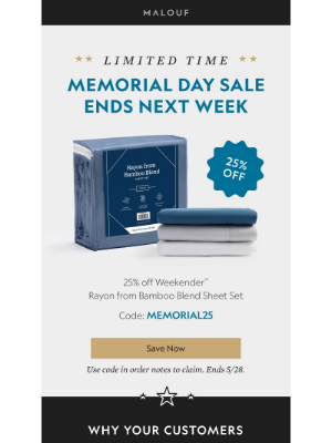 Malouf - The Memorial Day Sale Ends Next Week!