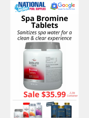 National Discount Pool Supplies - Effortless Spa Care with Bromine Tablets