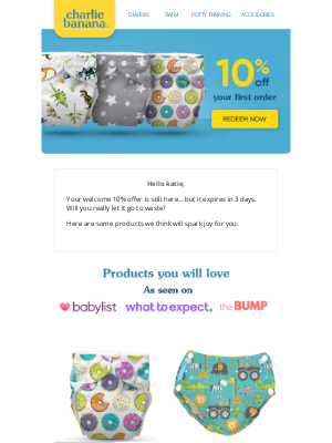 Charlie Banana - ⏰ Don't forget: your 10% offer expires soon ⏰