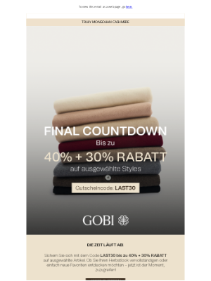 Gobi Cashmere - BALD ZU ENDE | Bis zu 40% + 30% mit dem Code LAST30