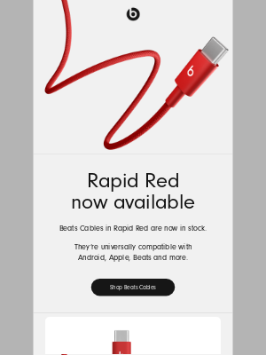 Beats by Dre - Beats Cables in Rapid Red are available now.
