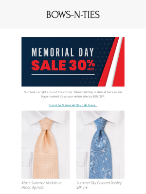 BOWS-N-TIES - 🔴 Our Annual Memorial Day Sale is Here 🔵 30% OFF Sitewide