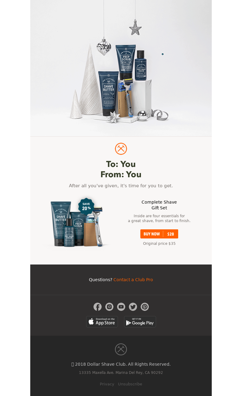 Christmas email design for gift exchange