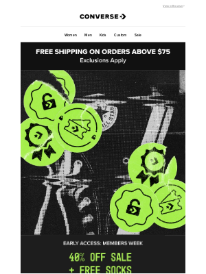 Converse - It’s Members Week: VIPs shop first 🔓