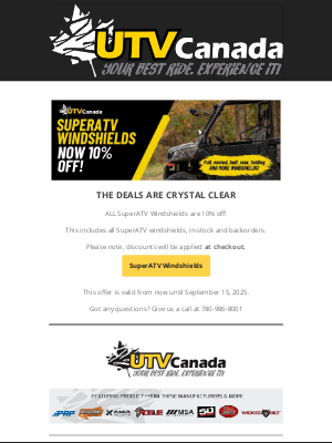 UTV Canada - SUPERATV WINDSHIELDS ARE 10% OFF!