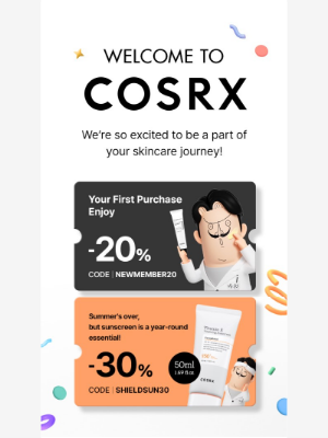 COSRX - NEW! Welcome to COSRX! Waiting for you to become our customer!