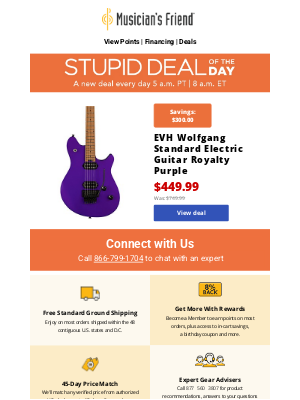 Musician's Friend - Stupid Deal of the Day now available!