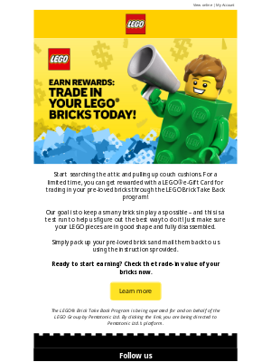 LEGO - Earn Rewards: Trade in your LEGO® bricks today!