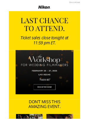 NikonUSA - LAST CHANCE: Wedding Filmmaker Workshop