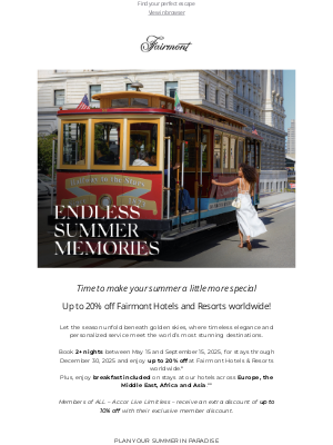 Fairmont Hotels - 🏖️ Elisa, thinking about summer? So are we !