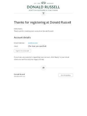 Donald Russell - Thanks for registering at Donald Russell