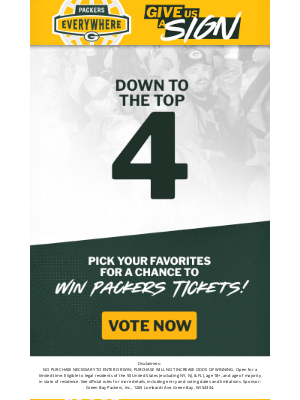 Green Bay Packers - Which sign deserves to be seen at Lambeau Field?
