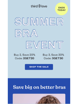 LAST CHANCE to save at our Summer Bra Event