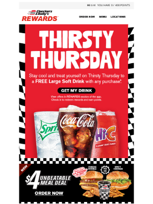 Checkers Drive-In Restaurants - 🥤 Stay cool with a free drink today only!