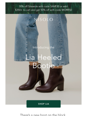 Nisolo - Introducing: New Lia Heeled Bootie + Sitewide Savings