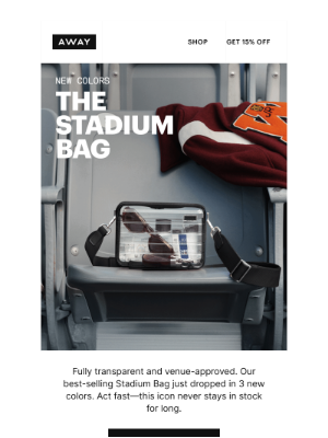 Away - The Stadium Bag in NEW COLORS