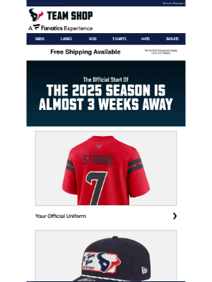 Houston Texans - Countdown to Kickoff.. Almost 3 Weeks Away!