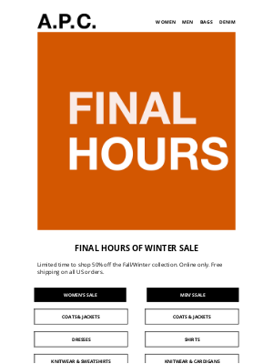 APC - Final Hours of Sale | 50% off