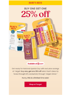 Burt's Bees - Exclusive lip deals at Target!