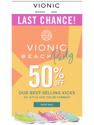 Vionic - 50% Off BEACH Sneakers: FINAL HOURS!