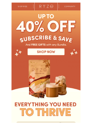 RYZE - Save 40% on better-for-you coffee