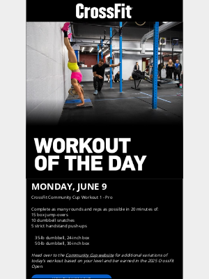 CrossFit Inc. - 250609 Workout of the Day: CrossFit Community Cup Workout 1