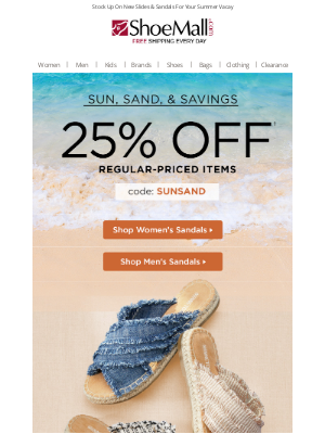 ShoeMall - Sun, Sand, & Savings. Need We Say More?