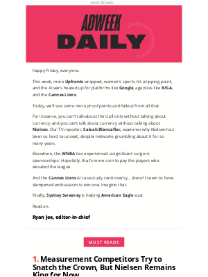 Adweek - 'Kneel, son!' says Nielsen