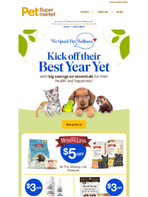 Pet Supermarket - Up to $5 OFF 💚 TOP Health & Wellness brands