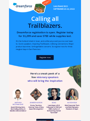 Salesforce - Dreamforce registration is open! 🎉