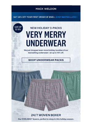 10% off underwear. Happy Holidays.