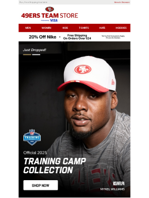 San Francisco 49ers - Now Available! The Official Gear Of Training Camp