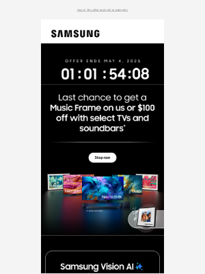 Samsung - Pearl, it's your last chance to get a Music Frame on us! ⌛