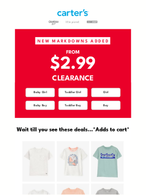 Carter's - FIREWORKS 🎆 & $2.99+ CLEARANCE DEALS 🤝