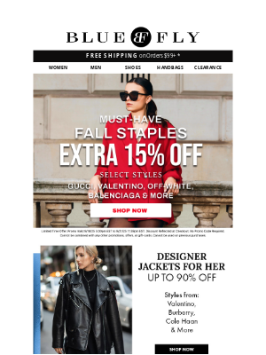 Bluefly - Layer Up with 15% Off Fall Essentials