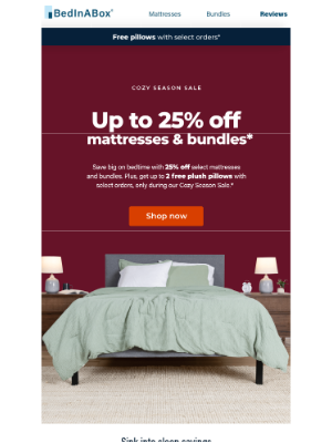 BedInABox - Sleep in with up to 25% off.