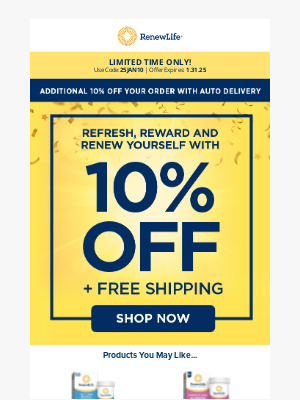 Renew Life - Don’t Miss This—10% Off + Free Shipping Awaits!