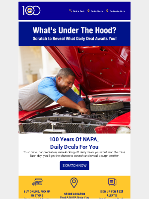 NAPA AUTO PARTS - 🎉 NAPA’s 100th Anniversary Scratch Today’s Deal