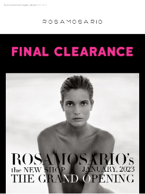 Rosamosario - THIS SHOP IS CLOSING FOR A NEW MULTI PRODUCT E-SHOP EXPERIENCE ! ROSAMOSARIO ENTIRE SHOP AT 50% OFF & SALES ROOM ALL UNDER 300 € .. OVER 100 ITEMS NEW ON SALES