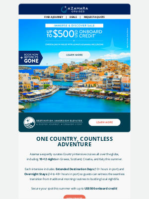 Azamara Club Cruises - When One Week Just Isn’t Enough